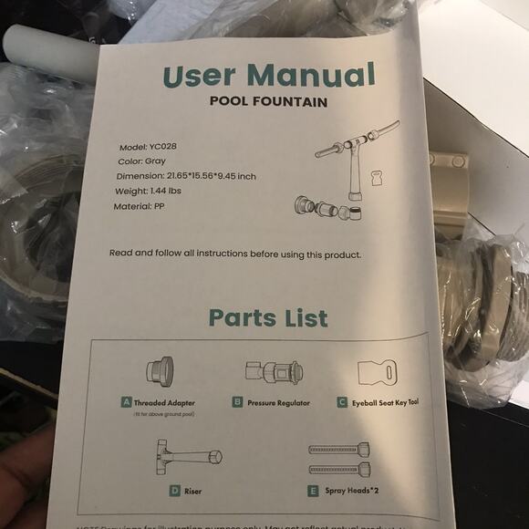 POOLHACKER Swimming Pool Fountains for Above Ground Pool Waterfall - Picture 6 of 10